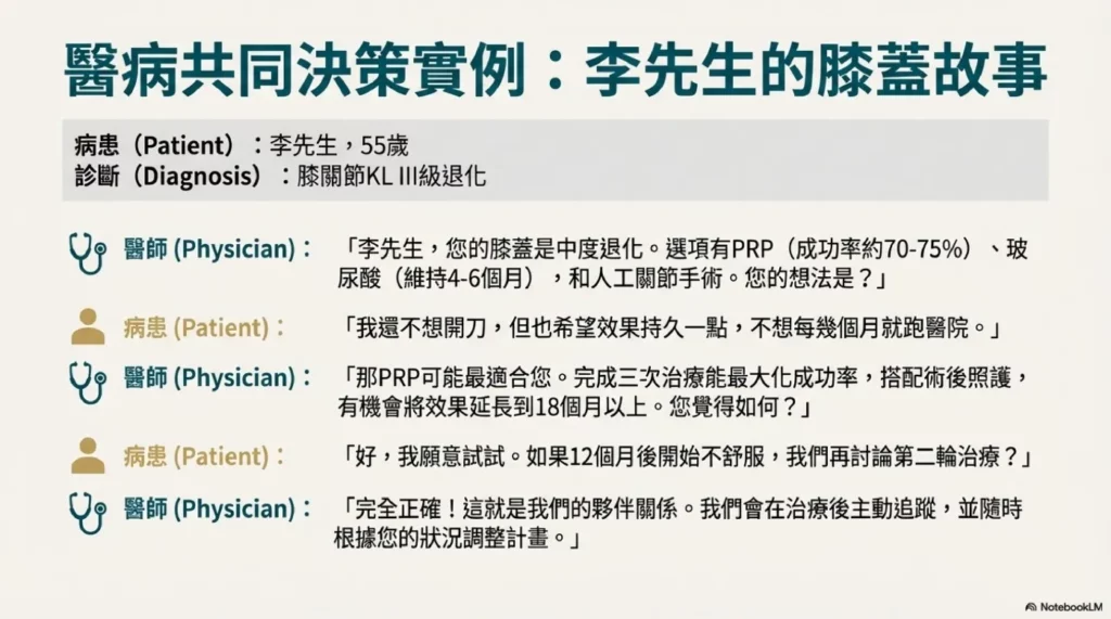PRP 安全:長期追蹤與患者期待 10 醫病共同決策(Shared Decision Making)