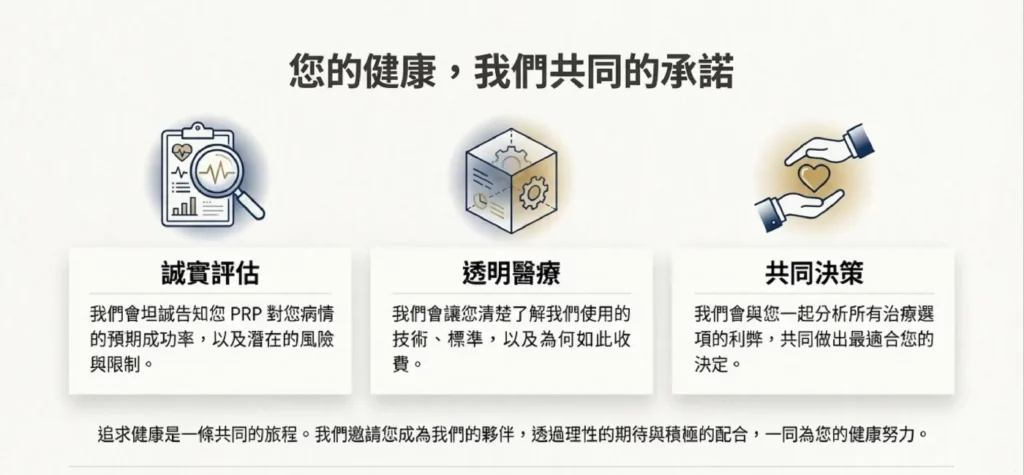 PRP 治療:流程、恢復、照護 12 您的健康,我們共同的承諾