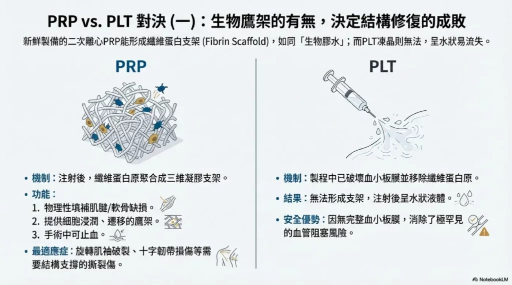 PRP 進階:PLT、外泌體與應對 1 二次離心PRP vs. 血小板凍晶 (PLT):結構與功能的對決