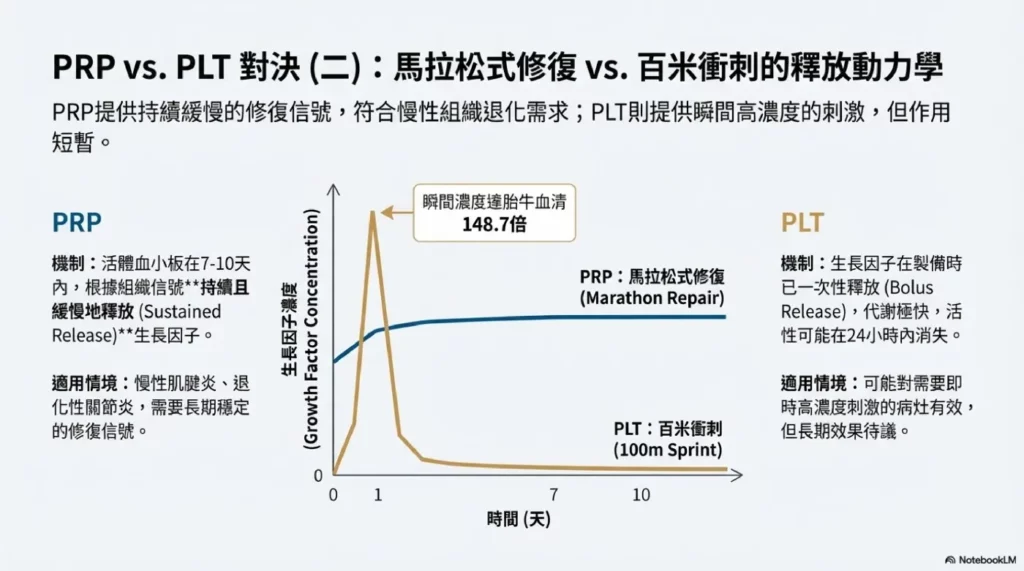 PRP 進階:PLT、外泌體與應對 2 二次離心PRP vs. 血小板凍晶 (PLT):修復速度