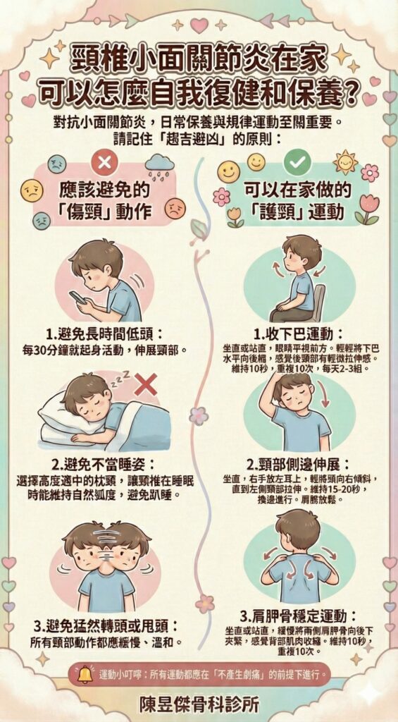 長期肩頸痠痛其實不是職業病?可能是頸椎小面關節炎惹的禍! 2 頸椎小面關節復健
